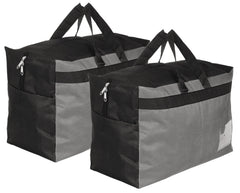Kuber Industries Canvas Multi-Purpose Storage Bag/Clothing Storage Organizer,Set of 2 (Black & Grey)