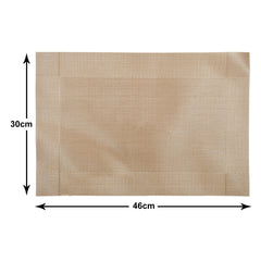 Heart Home Reversible Non-Slip Wipe Clean Heat Resistant PVC Placemats for Dining Table, Set of 6 (Copper)-50HH01315