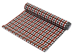 Heart Home Check Printed PVC Anti Slip Skid Shelf Mat, 10 Mtr- Pack of 2 (Maroon)