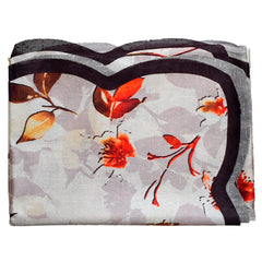 Heart Home Flower Printed Home Decorative Luxurious 6 Seater Soft Cotton Dinning Table Cover/Table Cloth- 60"x90" (Cream)-50HH01748