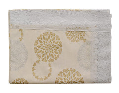 Kuber Industries Rangoli Printed PVC 6 Seater Dinning Table Cover 60"x90" (Cream),Polyvinyl Chloride (PVC),Square,Pack of 1