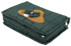 Heart Home Cotton Dot Printed Jewellery Pouch Cum Makeup Organiser Kit (Green & Purple)-Pack of 2-HHEART15454