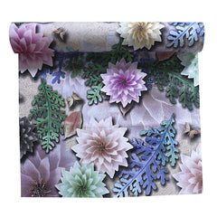 Heart Home Flower Design PVC Wardrobe Kitchen Drawer Cupboard Cabinet Shelf Mat, Shelf Liner 10 Mtr (Cream) - (CTHH07020)