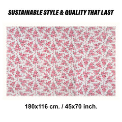 Kuber Industries Dining Table Cover | Kitchen Dining Tablecloth | 4 Seater Center Table Cover | Dining Table Cover for Hall Décor | Barik Flower Kitchen Tablecloth | 45x70 | Pink