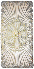 Kuber Industries Leaf Design Virgin Viny Soft Fabric Dining Table Runner 34"x17" or 84 x 42 cm (Cream) - CTKTC045908