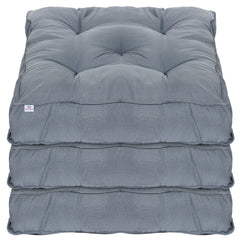 Heart Home Microfiber Square Chair Pad/Cushion for Office|Home or Car Sitting, Pack of 3 (Grey)