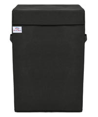 Heart Home Non-Woven Foldable Large Laundry basket/Hamper With Lid & Handles (Black)-44HH0189