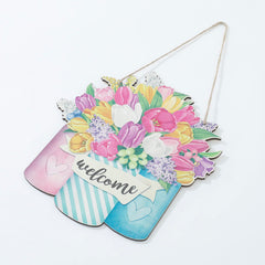 Kuber industries Door Decor Panel|Wall Hanging Wooden Frame Board|Decorative Items for Living Room, Bedroom, Entrance (Multi)