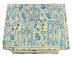 Kuber Industries Floral Print Non-Woven Saree cover With Large Pocket For Saree, Lehenga, Suit & Transparent Window (Blue) 54KM4170