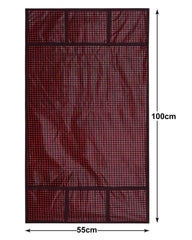 Kuber Industries Check Print PVC Fridge Top Cover with 6 Utility Side Pockets (Red)
