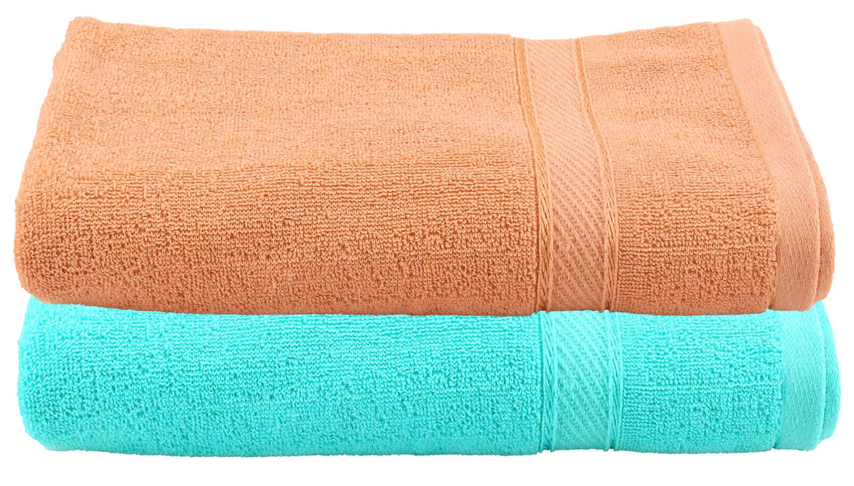 Kuber Industries Cotton Bath Towel 30"x60" (Sea Green & Light Brown, 2 Pieces Full Size ) CTKTC33304