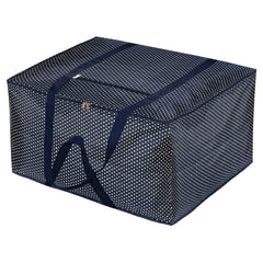 Kuber Industries Travel Duffle Bag For Women Men|Dot Print Large Size Underbed Storage Bag|Polyester Waterproof Wardrobe Organizer|Pack of 2 (Blue)