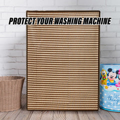Heart Home Washing Machine Cover | Mini Check Print Washing Machine Cover | Soft PVC | Front Load Washing Machine Cover | Brown