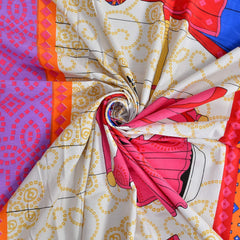 Kuber Industries Checkered Design Glace Cotton Double Bedsheet with 2 Pillow Covers (Brown)-CTKTC033172