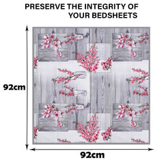 Heart Home Food Mat | Bedsheet Protector for Home | Reversible Bed Server Mat | Pink Flower Mattress Protector for Home | Food Mat for Kids | 92 cm | Gray