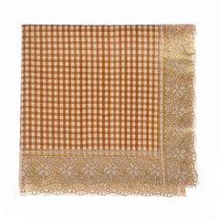 Heart Home Square Table Cover for 4 Seater|PVC Waterproof Check Pattern Tablecloth Indoor & Outdoor|48x48 Inch (Yellow)