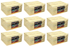 Kuber Industries 9 Piece Non Woven Saree Cover, Yellow (SCY17)