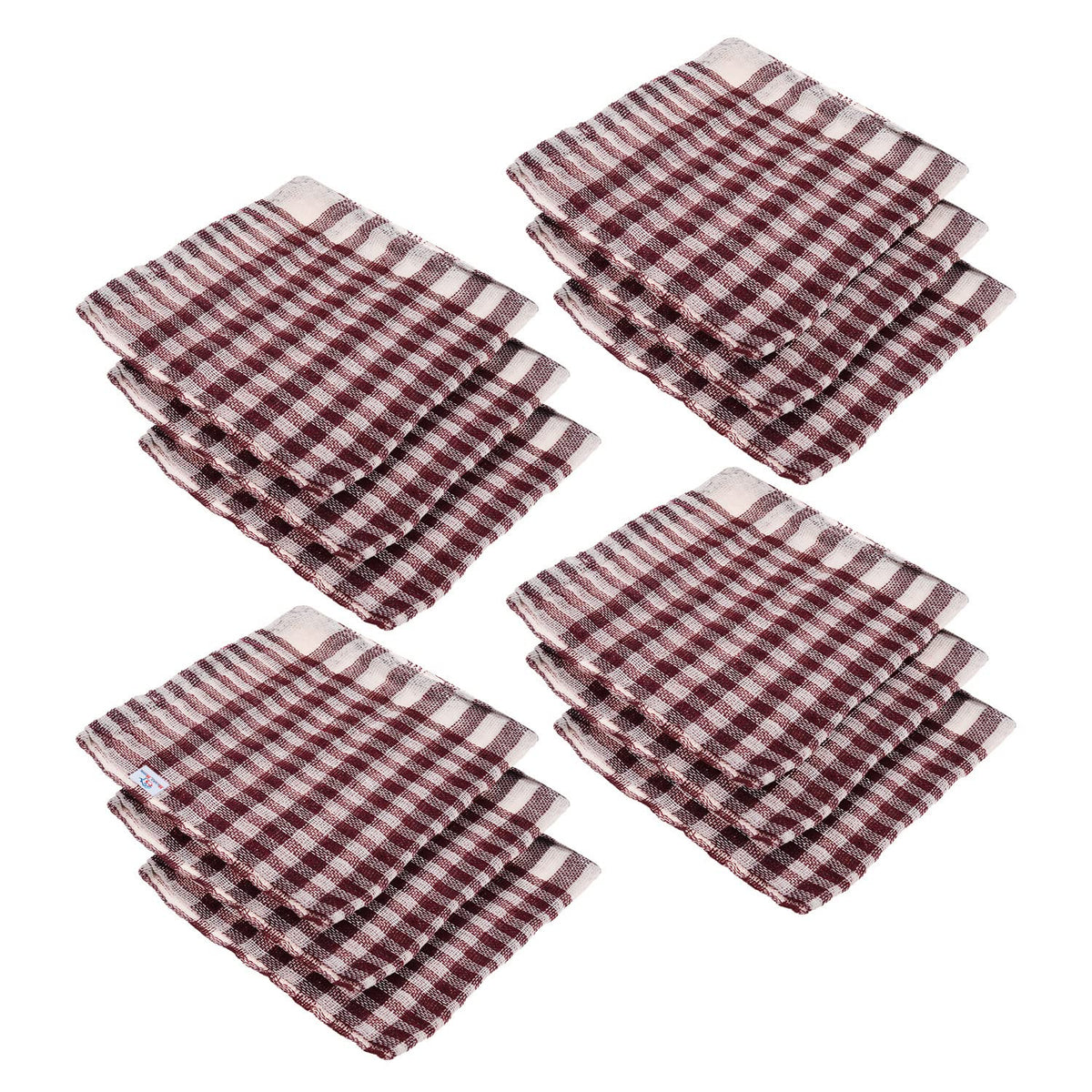 Heart Home Duster | Wet Dry Cleaning Napkin | Cotton Kitchen Duster | 300 GSM Kitchen Cleaning Clothes | Pocha For Kitchen | Car | Desk | Fan | Set of 12 | 101 | Maroon