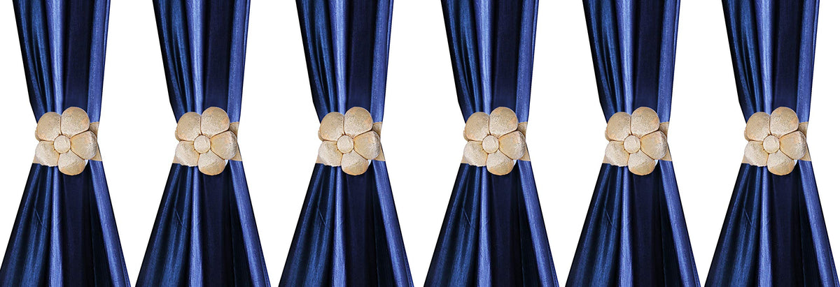 Kuber Industries Velvet 6 Pieces Curtain Tie Back Tassel Set (Gold) - CTKTC024106