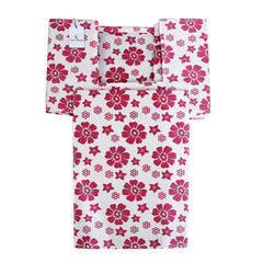 Heart Home Flower Printed Multiuses Non-Woven Closet Organizer, Storage Bin, Shelf Storage Oragnizer With Handle- Pack of 2 (Pink)-HS43HEARTH26361