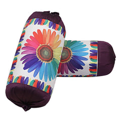 Kuber Industries Bolster Cover|Polyester Bolster Cover Set|Diwan Round Bolster Pillow Covers|Luxurious Sun Flower Print Roll Masand Cover|Pack of 6 (Cream)