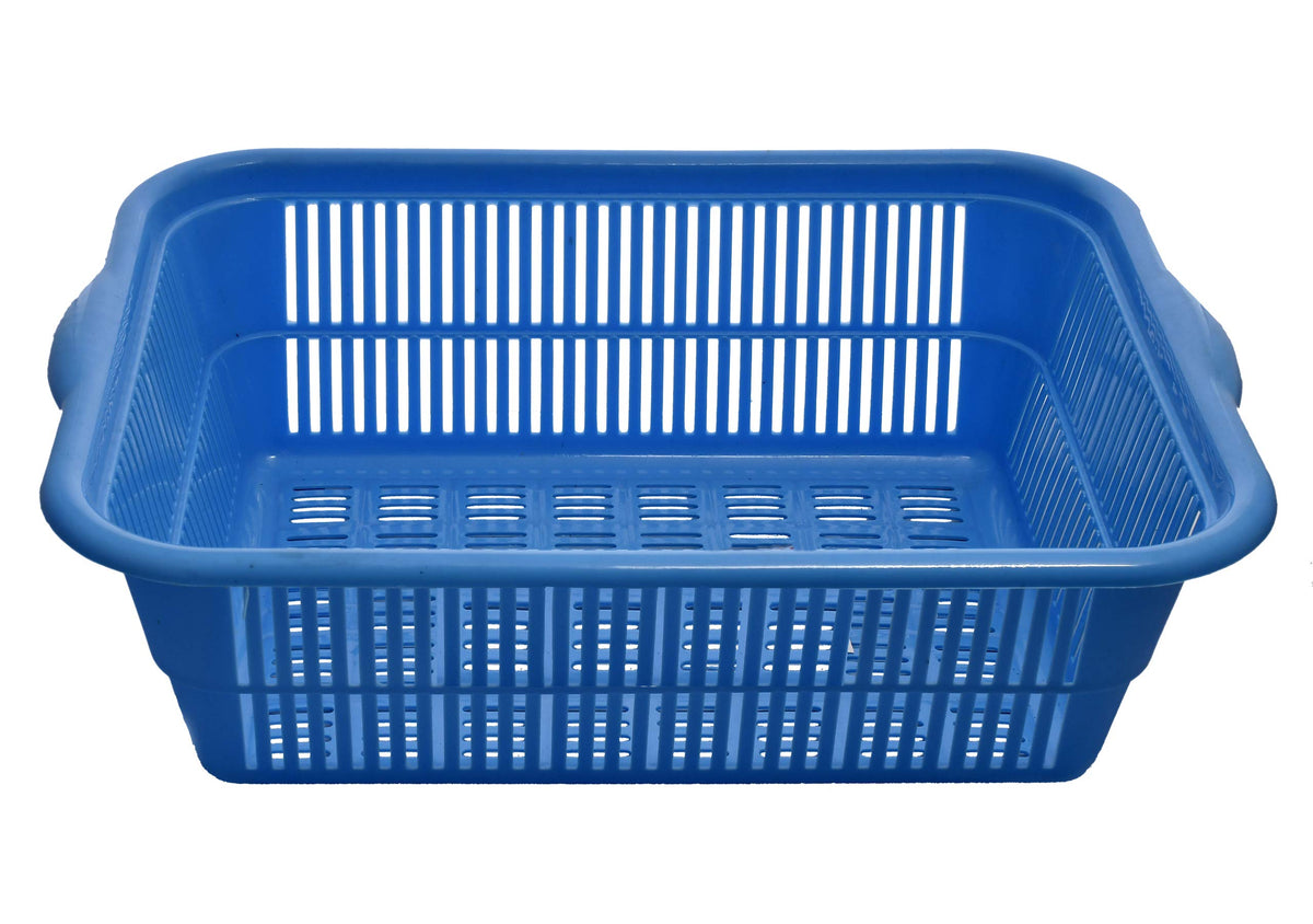 Heart Home Plastic Kitchen Small Size Dish Rack Drainer Vegetables and Fruits Washing Basket Dish Rack Multipurpose Organizers (Blue)- HEART3599,Standard