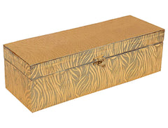 Heart Home Multipurpose Wooden Zebra seamless Pattern 1 Rod Bangle Box/Organizer With Swing Arm Lock- Pack of 2 (Gold)-47HH0627