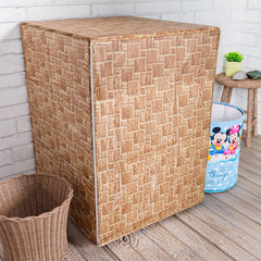 Heart Home Washing Machine Cover | Brick New Check Design Washing Machine Cover | PVC Front Load Washing Machine Cover | Golden