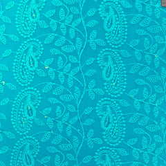 Heart Home Embroidery Polyester Women Handbag for College, Travel, Grocery, Shopping, Book Bag with Carrying Handle (Blue)-50HH01152