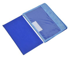 Kuber Industries Lehariya Printed Multiuses Medium Non-Woven Storage Box/Organizer With Tranasparent Lid- Pack of 3 (Blue) -44KM0459
