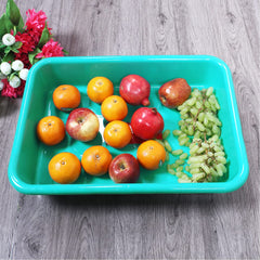 Kuber Industries Storage Tray|Versatile Plastic Storage Organizer|Rectangular Tray for Kitchen Storage|Storage Tray for office|Exel Tray 555|Pack of 3 (Multicolor)