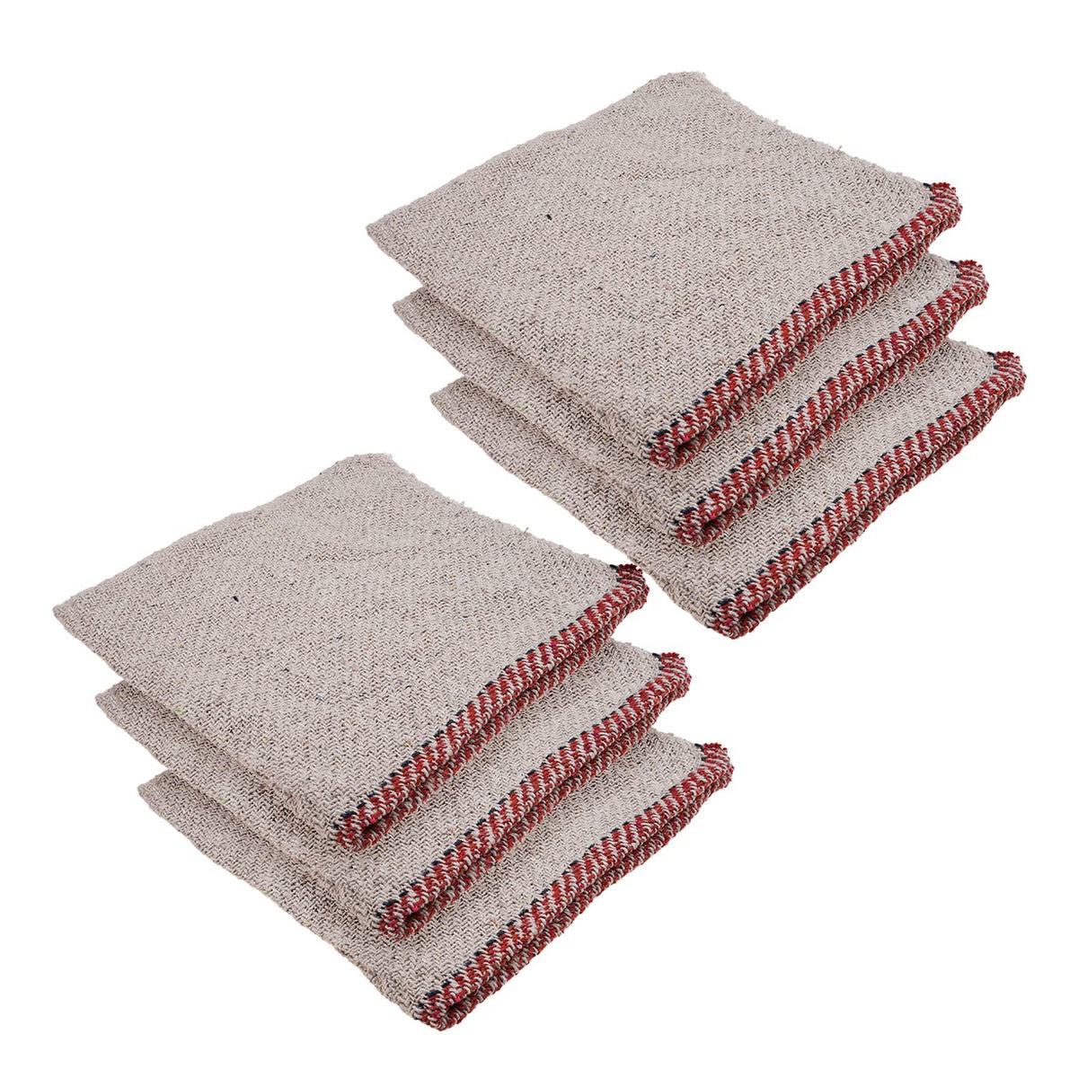 Kuber Industries Floor Cleaning Pocha | Plain Duster Cloth | Cotton Reusable Sweeping Cloth For Home | Small | Kitchen | 18x18 Inch | Pack of 6 | White