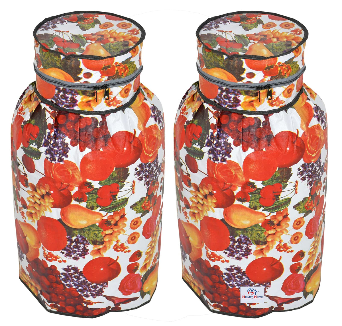 Heart Home Fruit Printed PVC Lpg Gas Cylinder Cover- Pack of 2 (Multicolour)-HS43HEARTH25619
