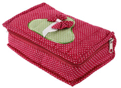 Kuber Industries Cotton Dot Printed Jewellery Pouch Cum Makeup Organiser Kit (Pink)-KUBMART15420