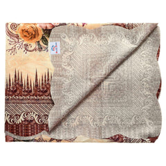 Heart Home Leaf Printed Home Decorative Luxurious 4 Seater Soft Cotton Center Table Cover/Table Cloth- 40"x60" (Cream)-50HH01742