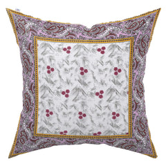 Heart Home Cushion Cover|Sofa Cushion Covers|Burgundy Print Sitting Cushion Cover|Cotton Cushion Filler|16x16 Inch|Set of 5 (Pink)