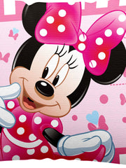 Kuber Industries Disney Minnie Print Silk Special Long Crush Pillow Cover- Set of 6, Pink-KUBMART10057