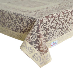 Heart Home Floral Printed Cotton 4 Seater Center Table Cover,40"x60" (Cream & Maroon)-44HH053