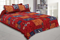 Kuber Industries 180 TC Cotton Double Bedsheet with Two Pillow Covers - Pink