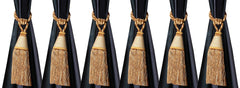Kuber Industries Beads Beautiful Design Polyester 6 Pieces Curtain Tie Back Tassel Set (Gold) CTKTC33520
