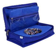Heart Home Multipurpose Jewellery Storage Bag/Travel Kit With 4 Tranasparent Pouches-Pack of 2 (Blue)-HS_38_HEARTH20988