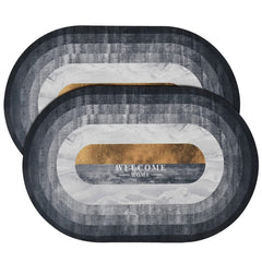 Kuber Industries Doormat|Doormat for Door Entrance|Doormats for Rooms|Doormat for Home|Memory Foam Welcome Home Doormat|Pack of 2 (Grey)