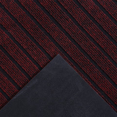 Kuber Industries Microfiber Striped Solid Anti-Slip Large Door Mat|Bath mat for Home,Living Room Entrance,24"x 36",(Maroon)