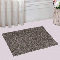 Kuber Industries Double Shade Thread Rubber Anti Slip 1 Piece Bath Mat 16" x24'' (Brown & White) - CTKTC40024