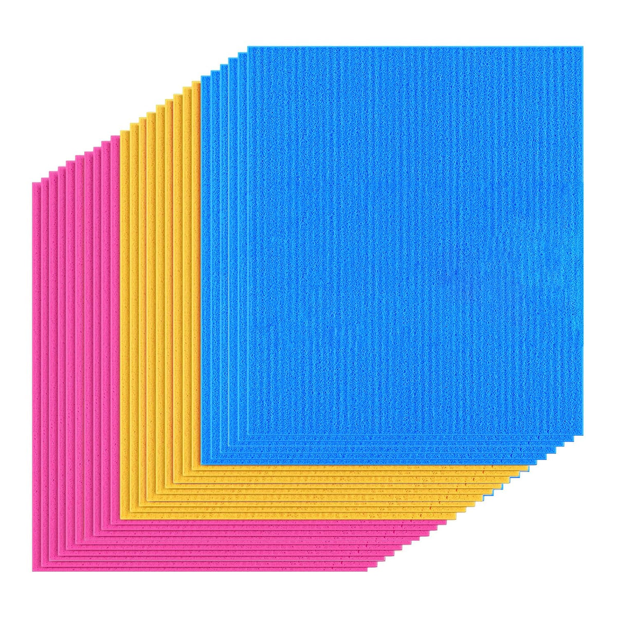 Heart Home Sponge Wipes | Washing Wipes Paper Towel | Sponge Cleaning Cloths for Kitchen | Reusable Sponge Wipe Cloths | Cleaning Sponges | 15x15 | 25 Piece Set | Multi