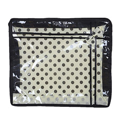 Kuber Industries Bow Polka Dot Design 6 Piece Non Woven Saree Cover, Ivory