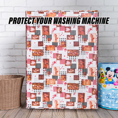 Heart Home Washing Machine Cover | Dil Check Print Washing Machine Cover | Soft PVC | Front Load Washing Machine Cover | White