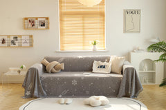 Kuber Industries Decorative Chenille Sofa Throw|Throw for Sofa, Bed & Couch|Ideal for Indoor & Outdoor 70x70 Inches (Grey)