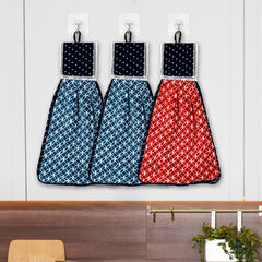 Heart Home Napkin | Washbasin Hanging Napkin | Kitchen Towel with Ties | Napkin for Kitchen | Circle Napkin for Bathroom | Hand Towel for Kitchen | Pack of 3 | Multi