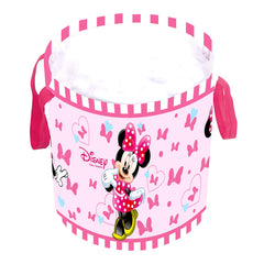 Kuber Industries Disney Minnie Print Round Non Woven Fabric Foldable Laundry Organiser with Handles,45 LTR (Pink)-KUBMART11640
